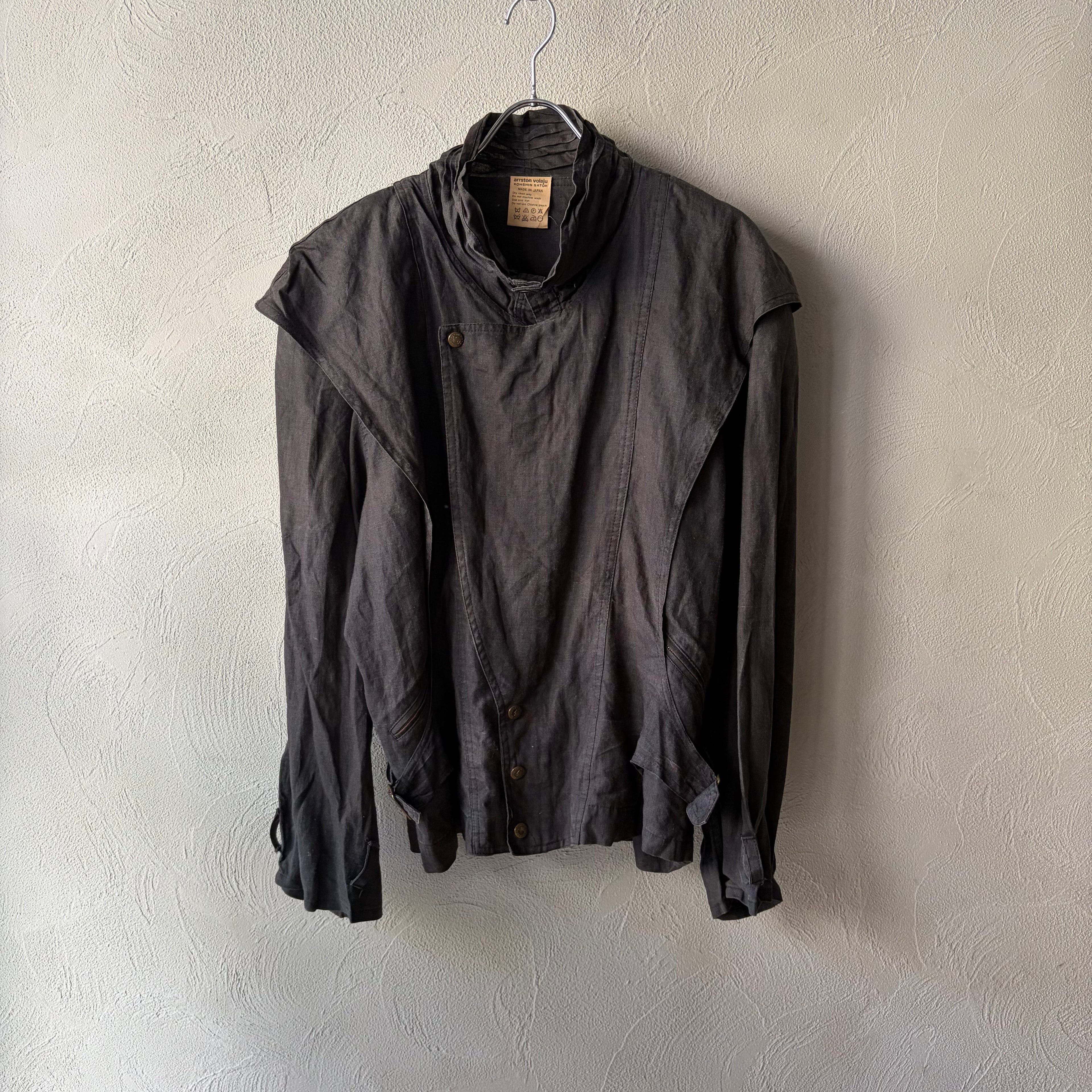 80s arrston volage KOHSHIN SATOH Linen design jacket