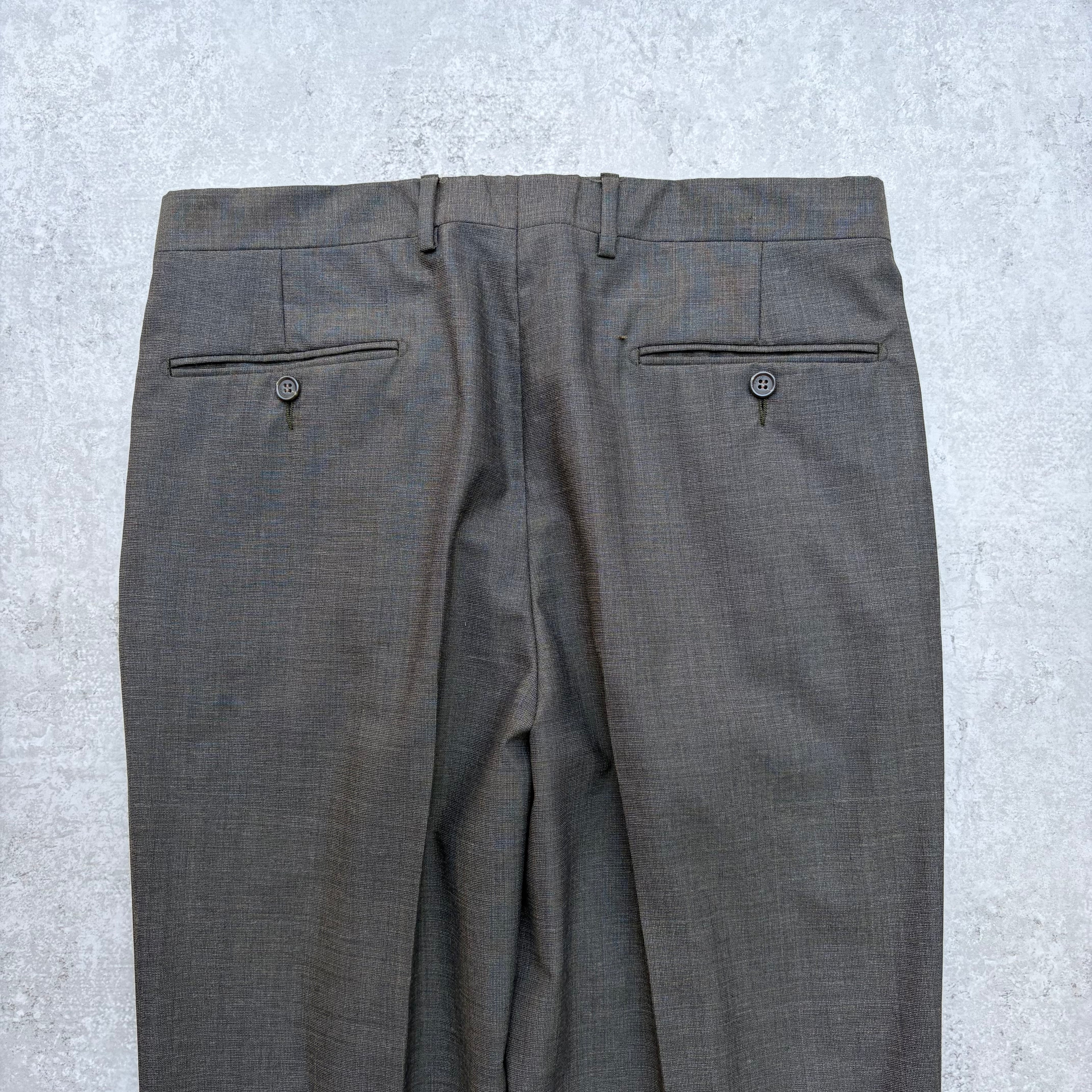 80s FENDI Wool nylon  2tuck  trousers