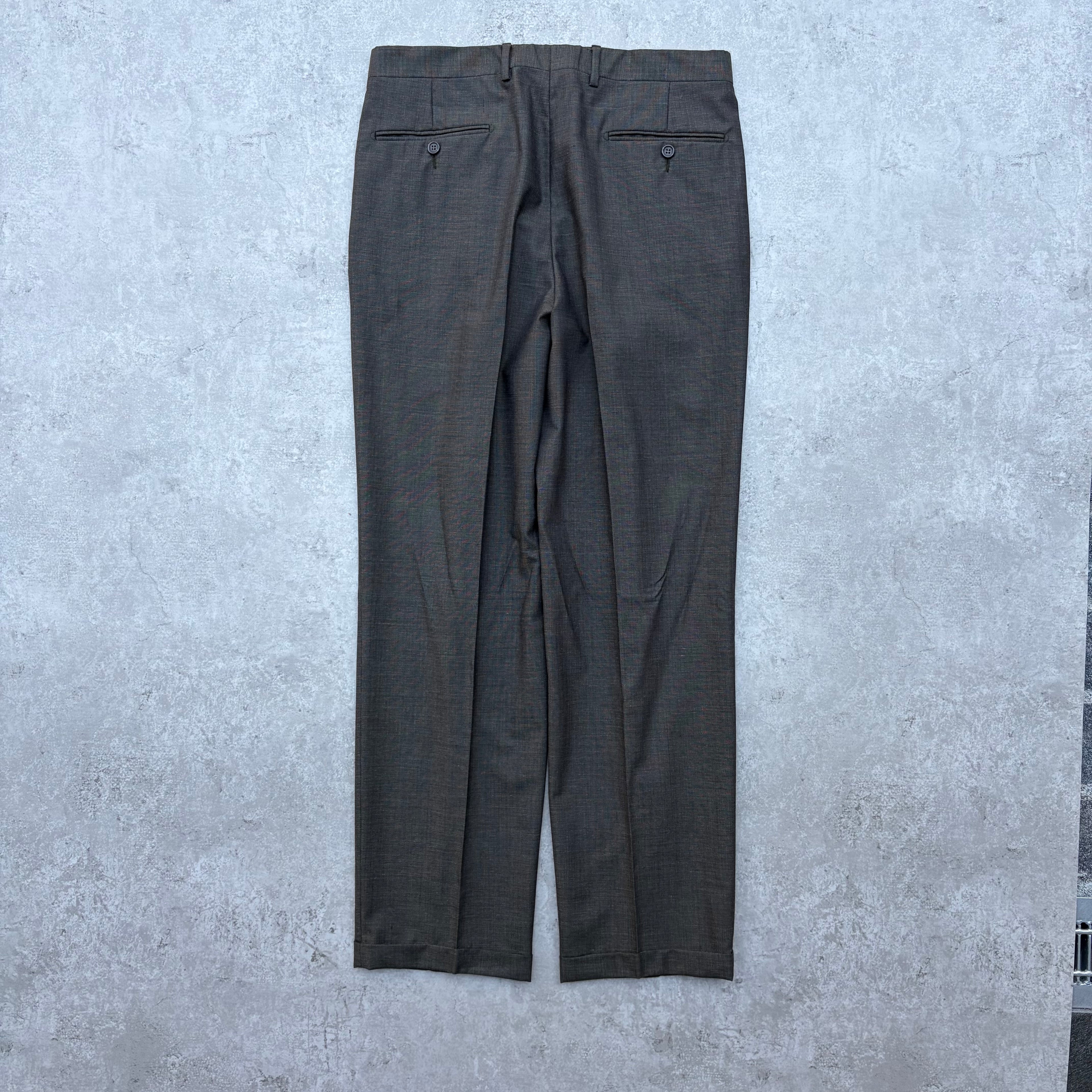 80s FENDI Wool nylon  2tuck  trousers