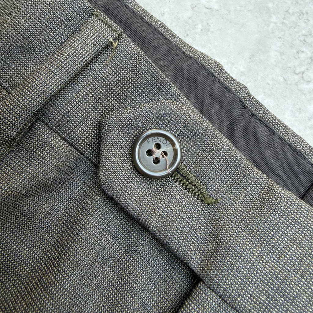 80s FENDI Wool nylon  2tuck  trousers