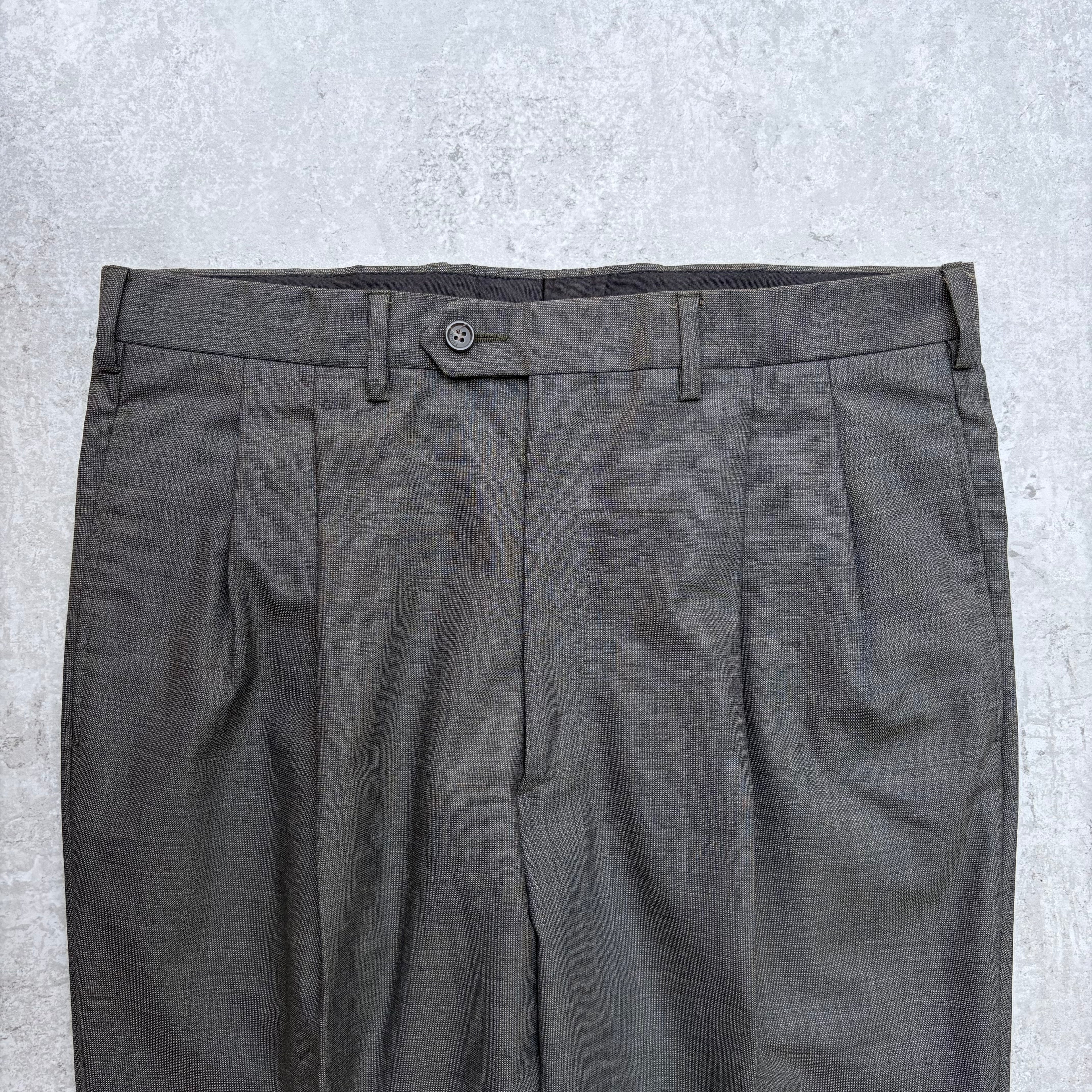 80s FENDI Wool nylon  2tuck  trousers