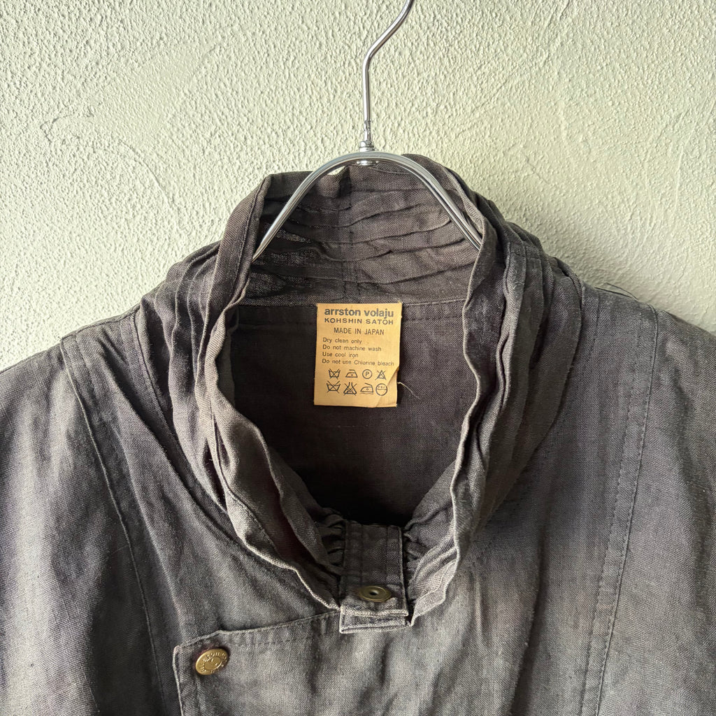 80s arrston volage KOHSHIN SATOH Linen design jacket